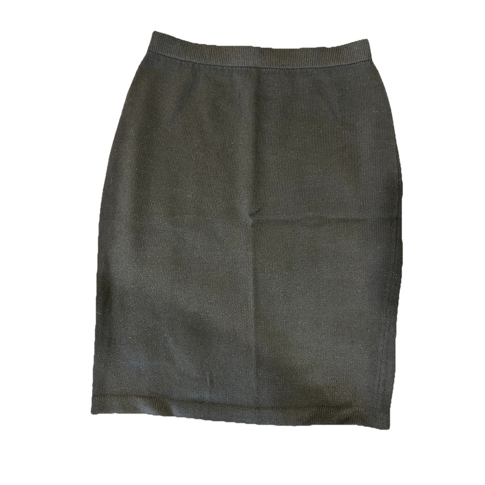 ST JOHN BASICS by Marie Gray Black Knit Pencil‎ Skirt Size 6
